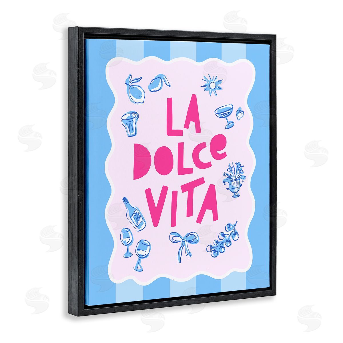 Dominique Vari La Dolce Vita Blue Pink Canvas Wall Art Print