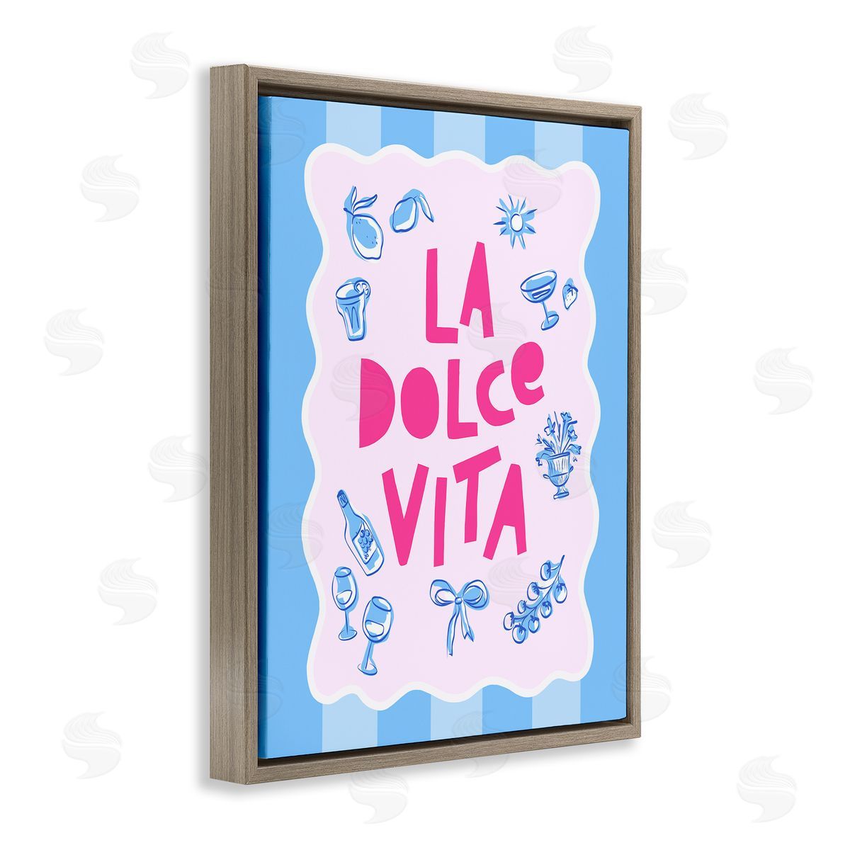 Dominique Vari La Dolce Vita Blue Pink Canvas Wall Art Print