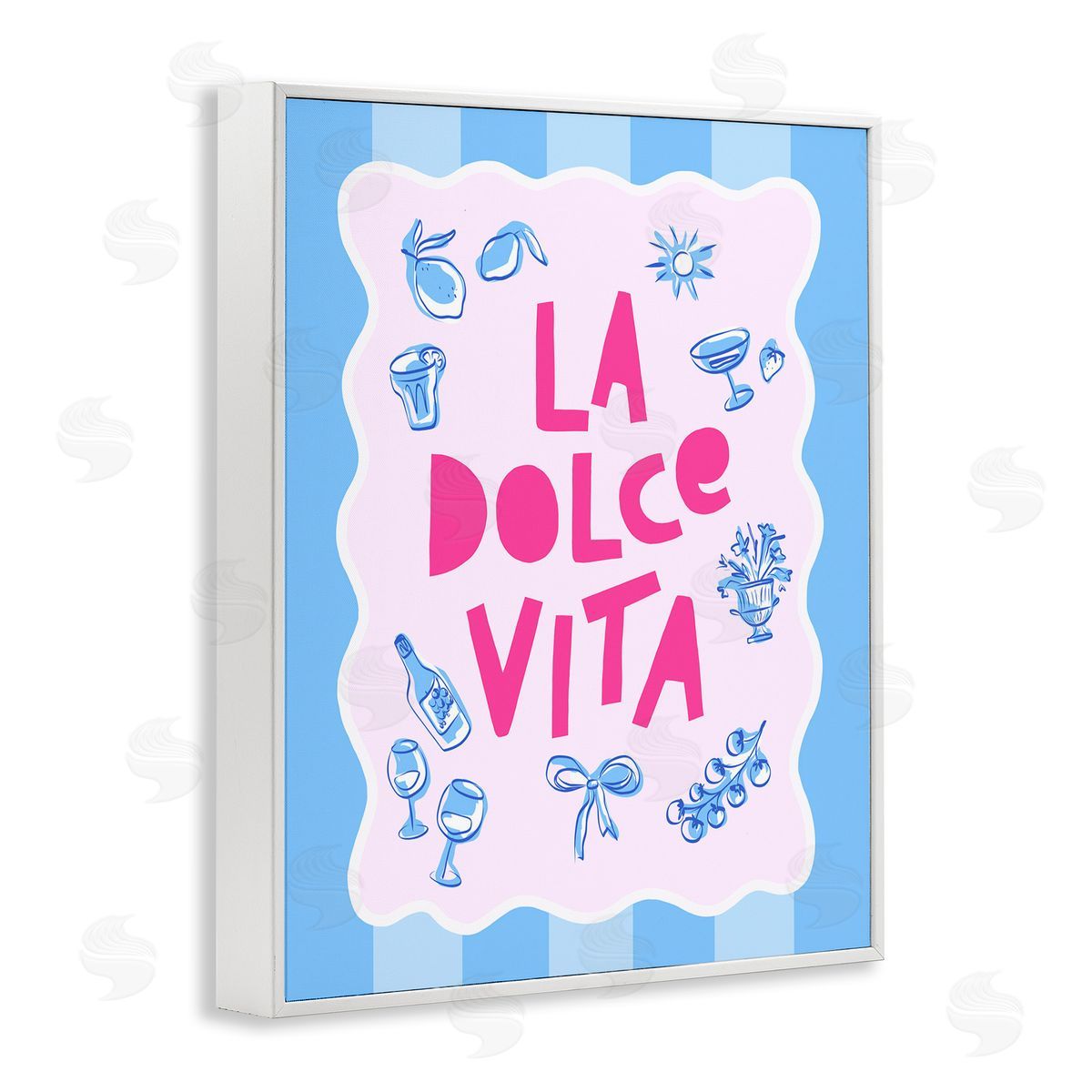 Dominique Vari La Dolce Vita Blue Pink Canvas Wall Art Print
