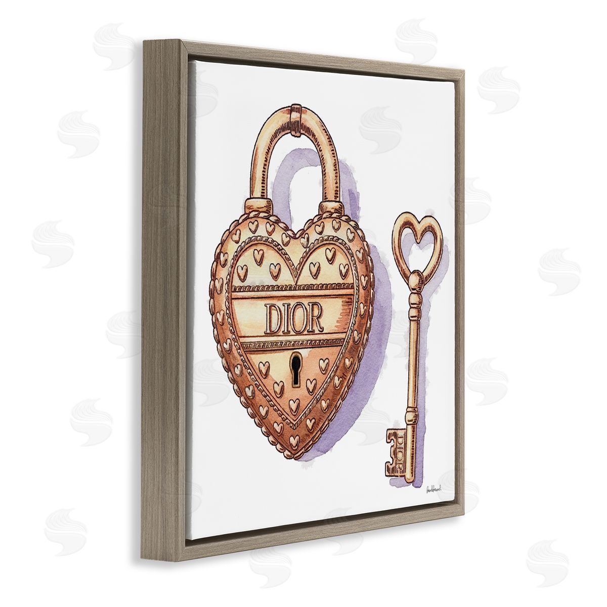 Amanda Greenwood Glam Lock and Key Canvas Wall Art Print