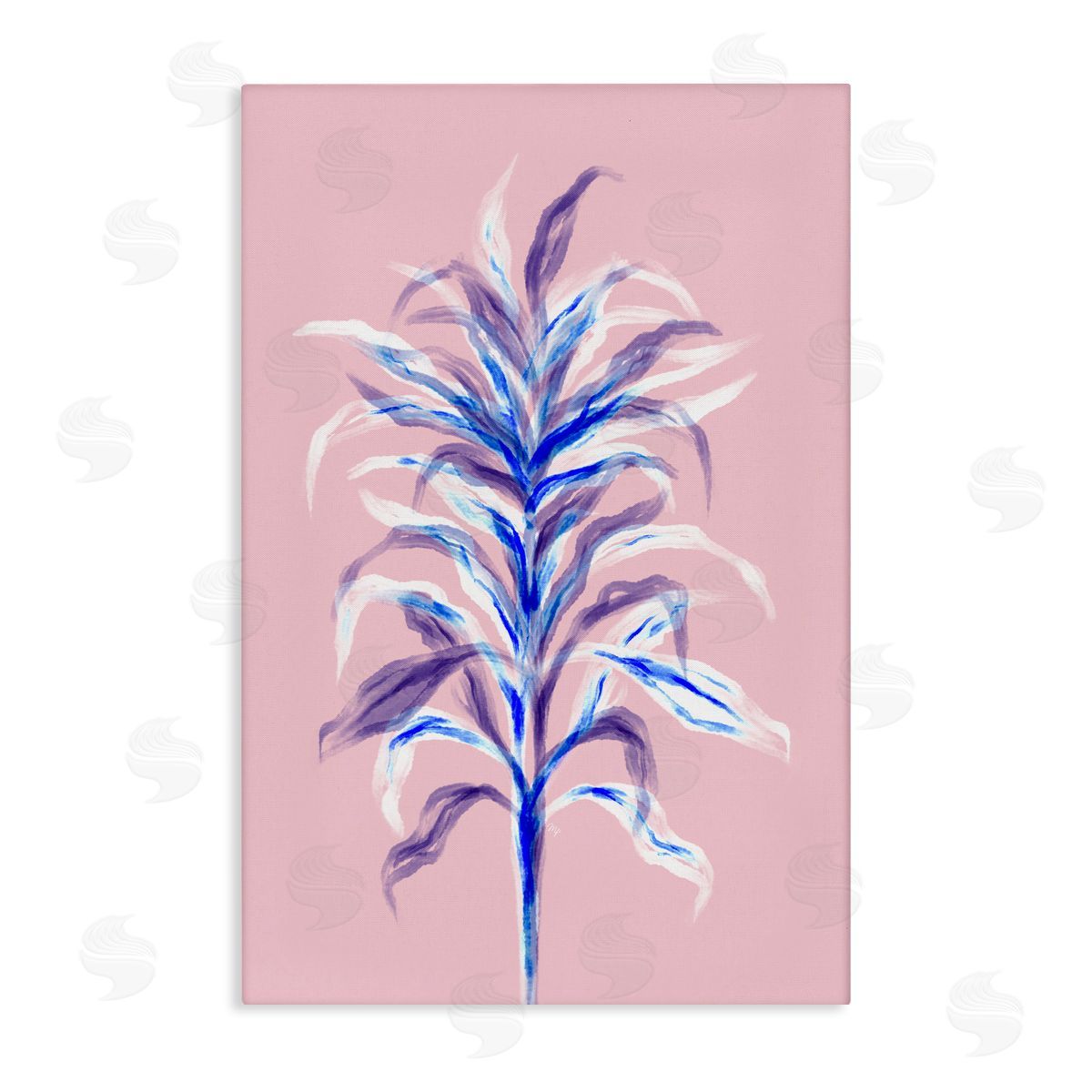 Martina Pavlova Pink Bamboo with Leaves Canvas Wall Art Print