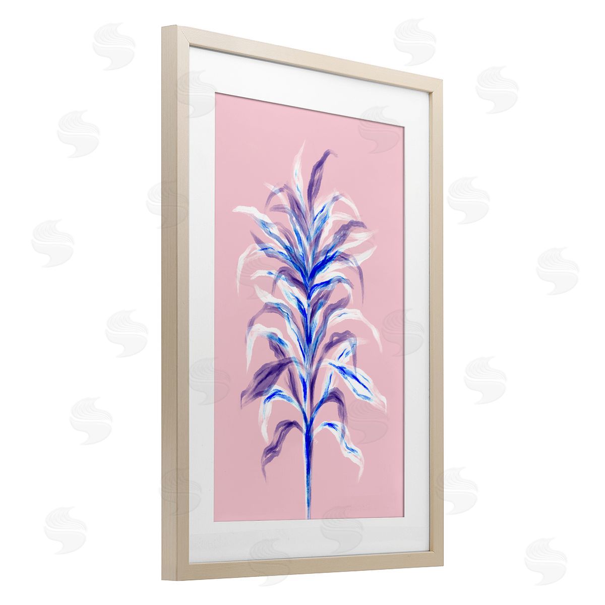 Martina Pavlova Pink Bamboo with Leaves Canvas Wall Art Print