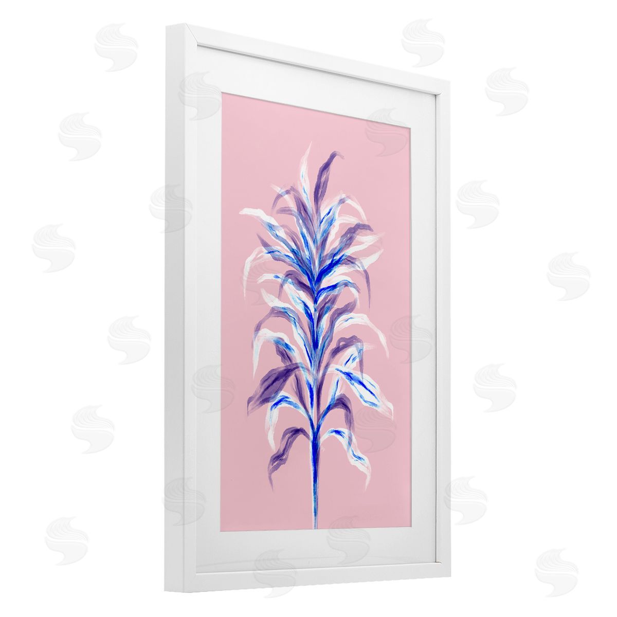 Martina Pavlova Pink Bamboo with Leaves Canvas Wall Art Print