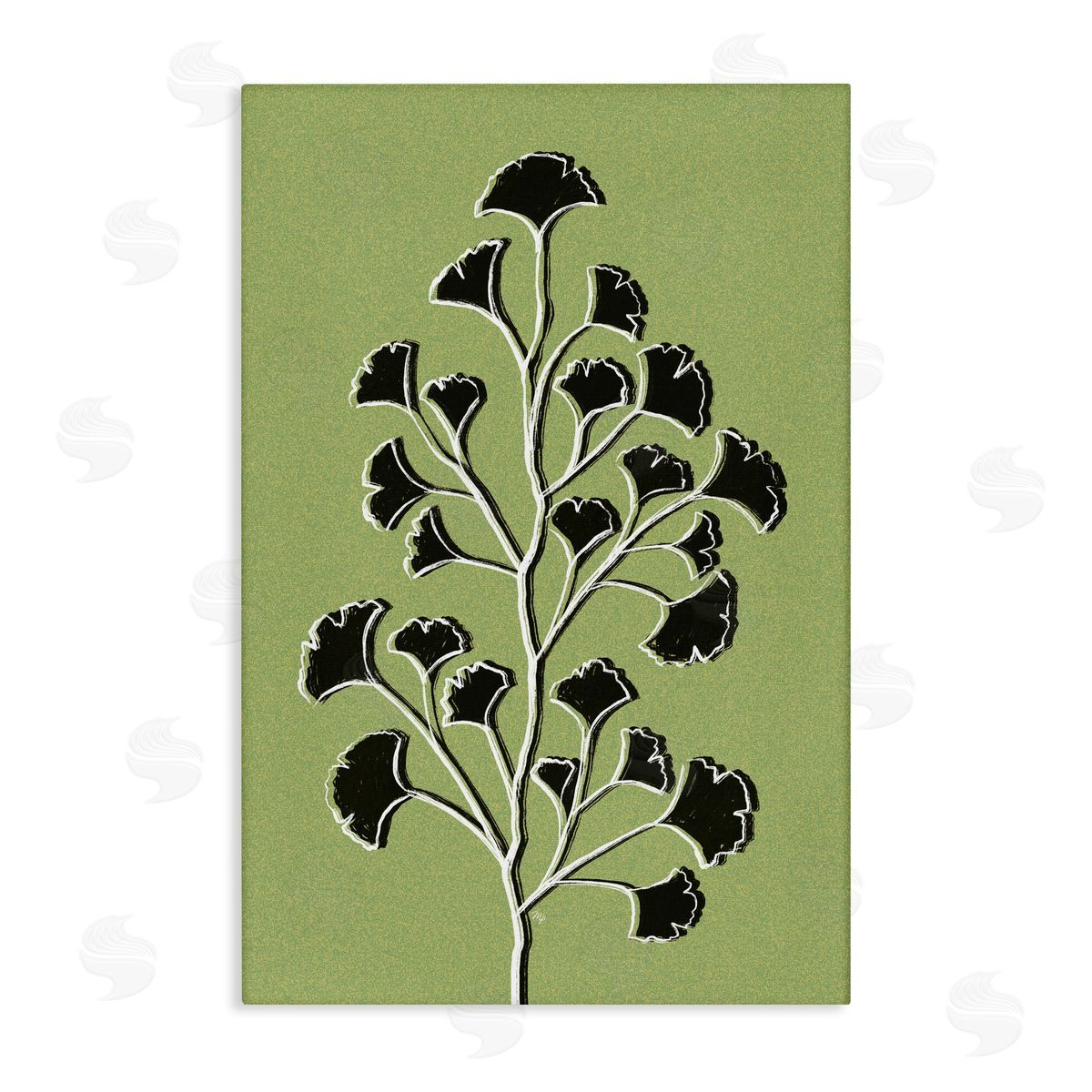 Martina Pavlova Lime Gingko Sprig Canvas Wall Art Print