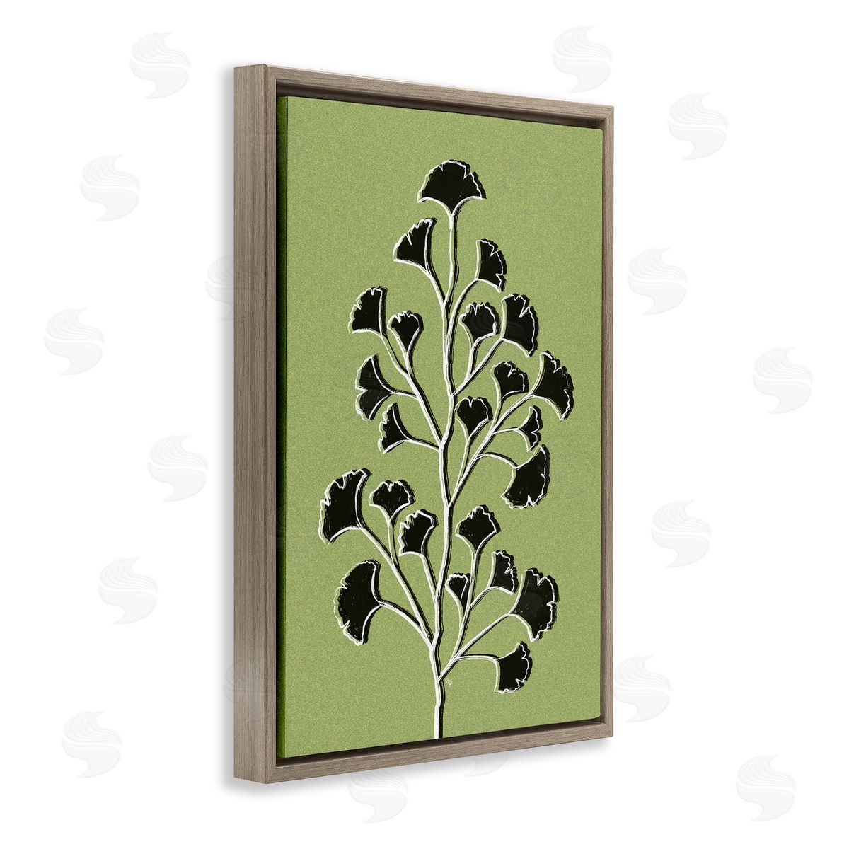 Martina Pavlova Lime Gingko Sprig Canvas Wall Art Print