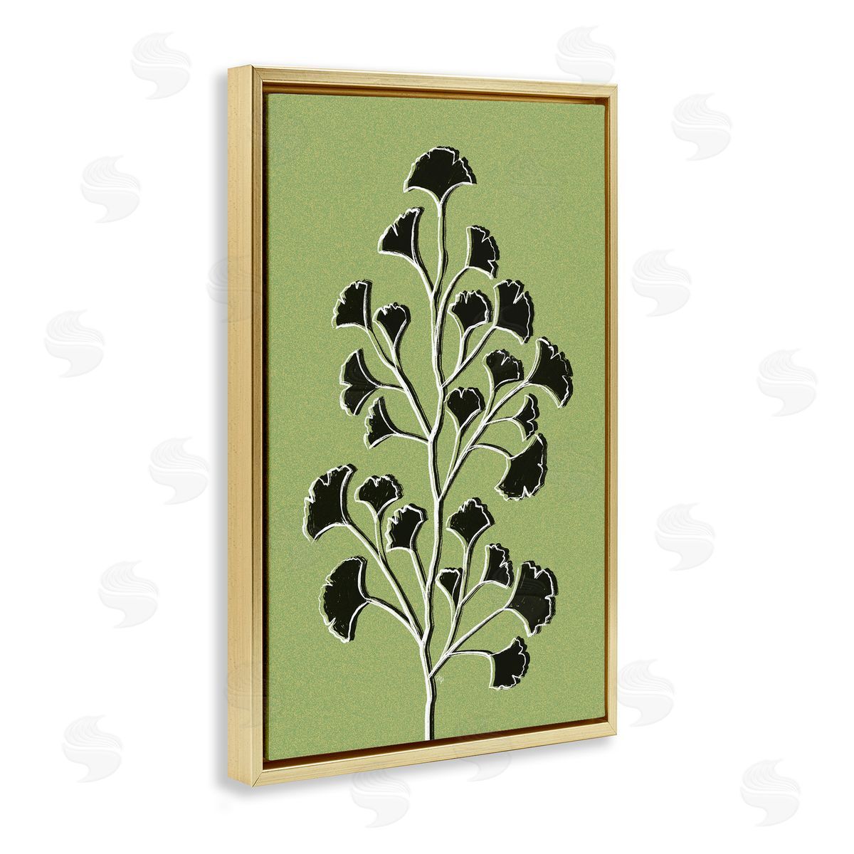 Martina Pavlova Lime Gingko Sprig Canvas Wall Art Print