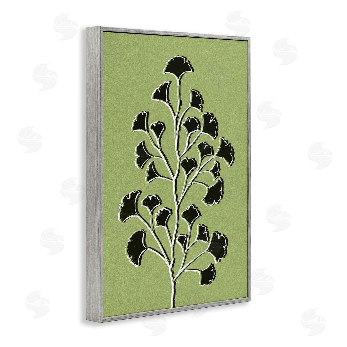 Martina Pavlova Lime Gingko Sprig Canvas Wall Art Print