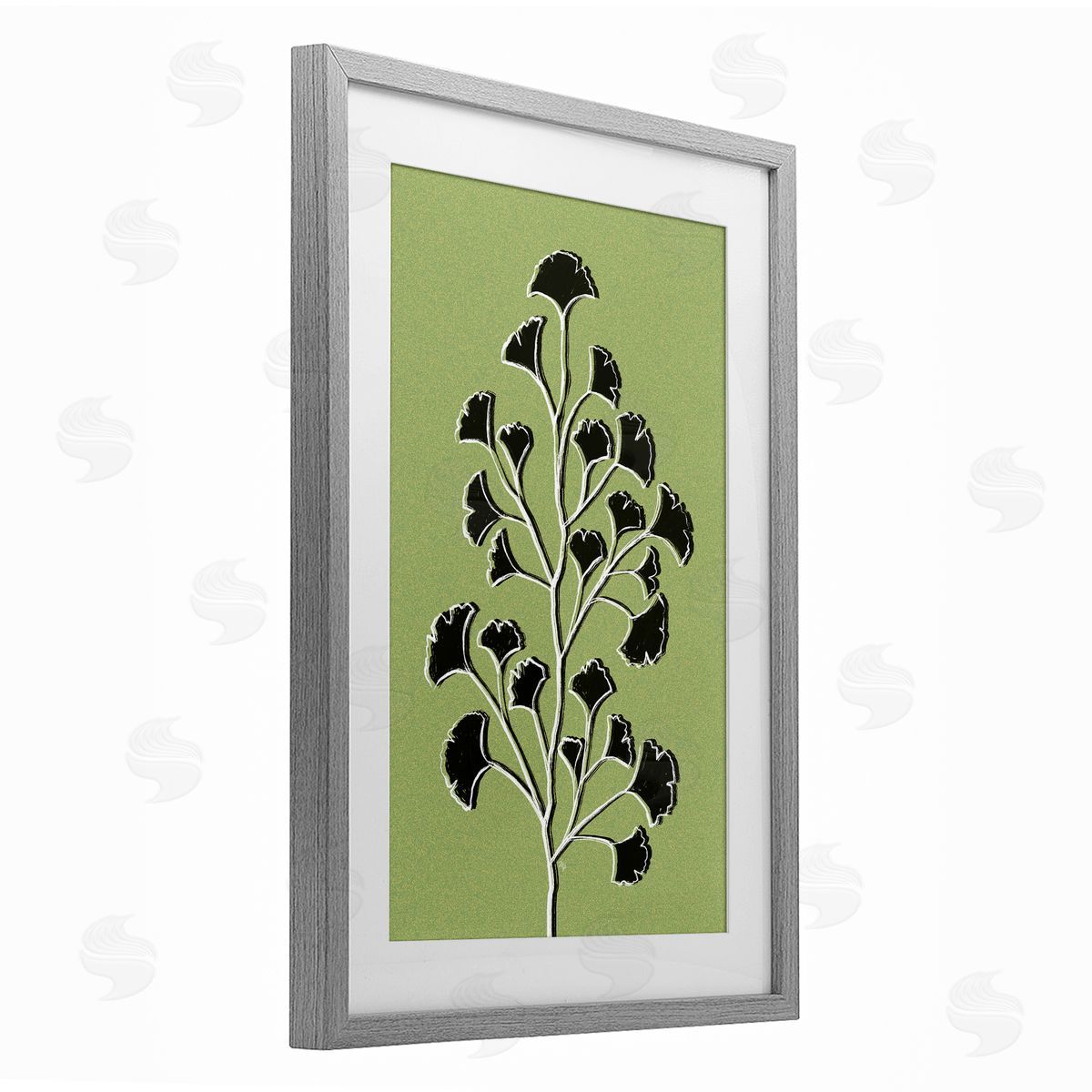 Martina Pavlova Lime Gingko Sprig Canvas Wall Art Print