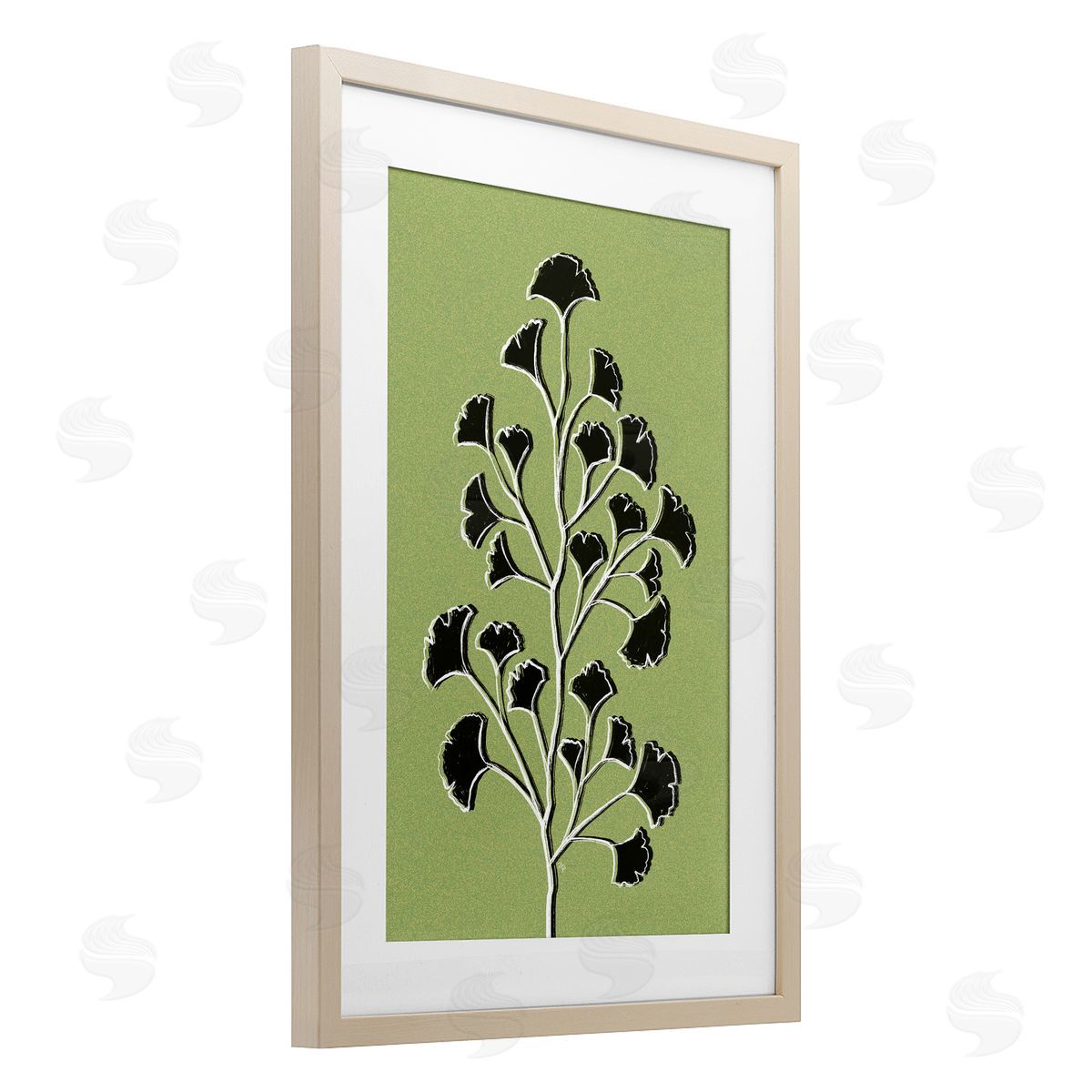 Martina Pavlova Lime Gingko Sprig Canvas Wall Art Print