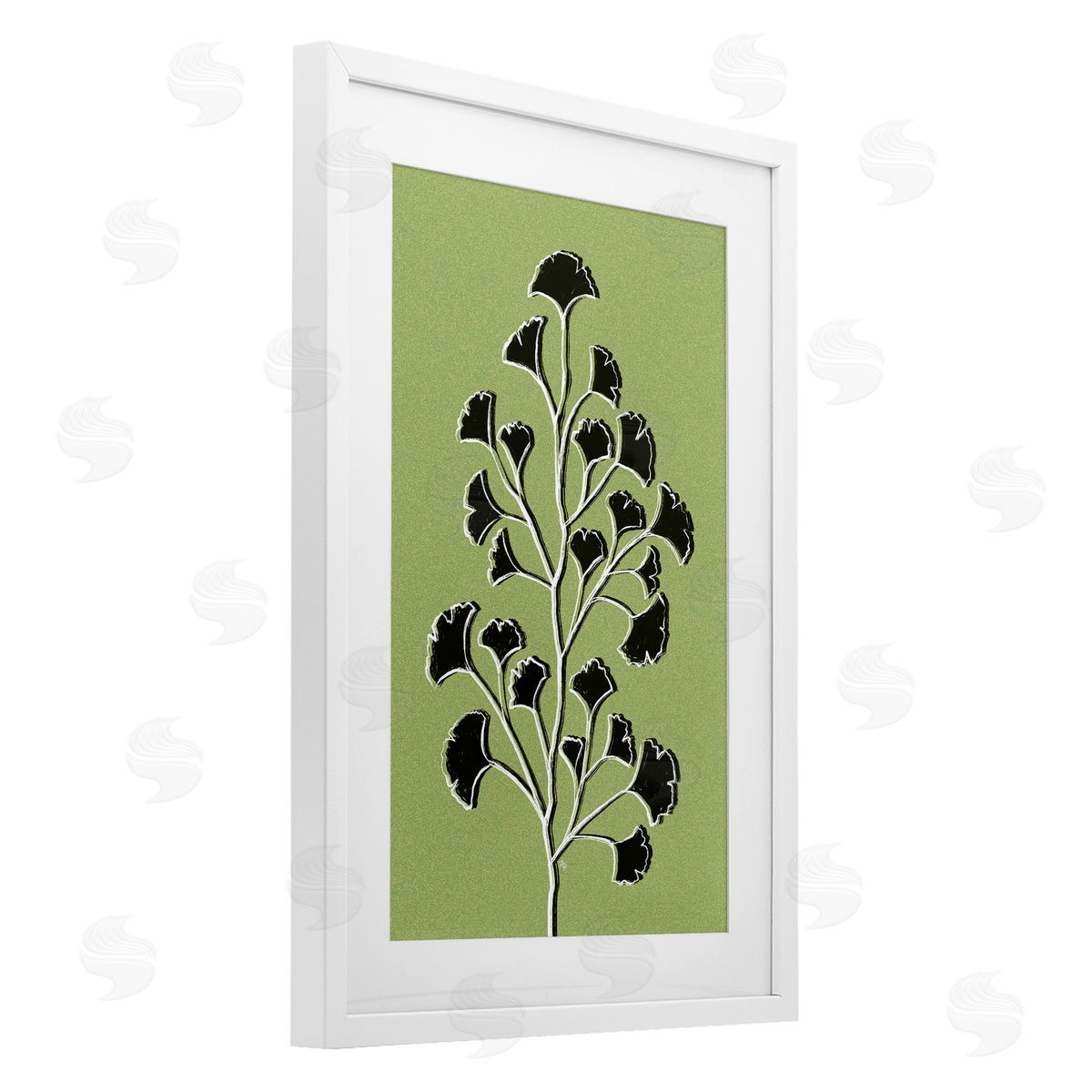 Martina Pavlova Lime Gingko Sprig Canvas Wall Art Print