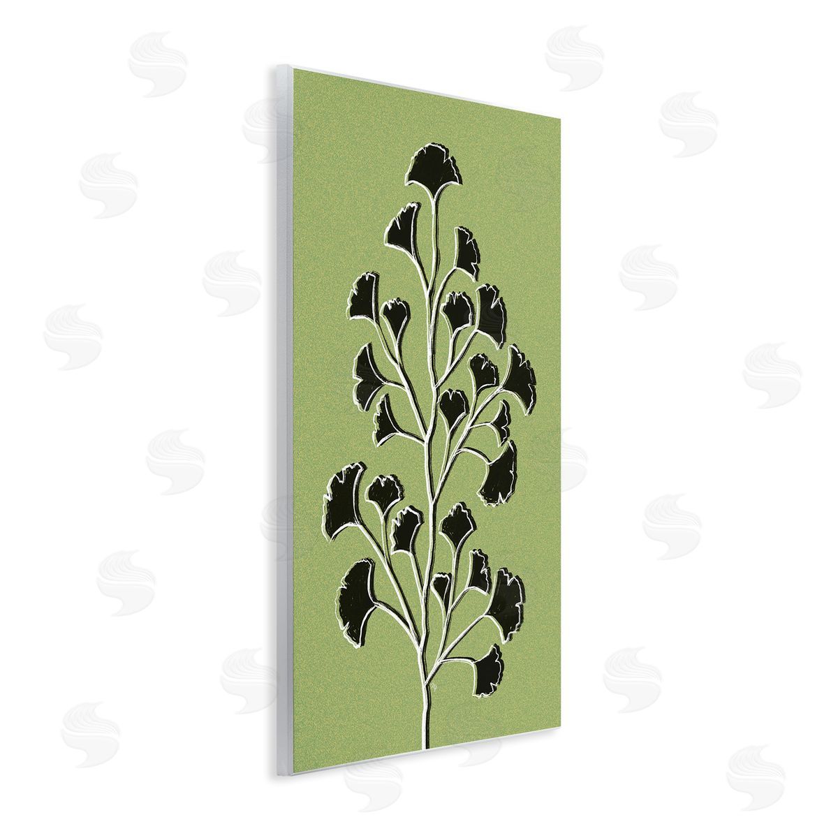 Martina Pavlova Lime Gingko Sprig Canvas Wall Art Print