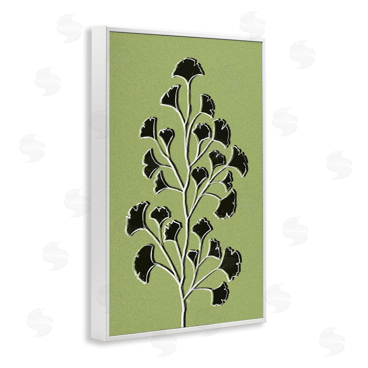 Martina Pavlova Lime Gingko Sprig Canvas Wall Art Print