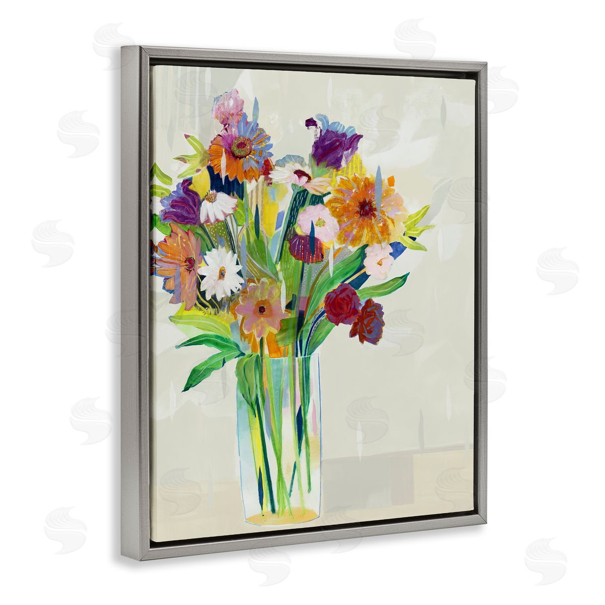 Jill Martin Bright Flower Assortment Vase Canvas Wall Art Print