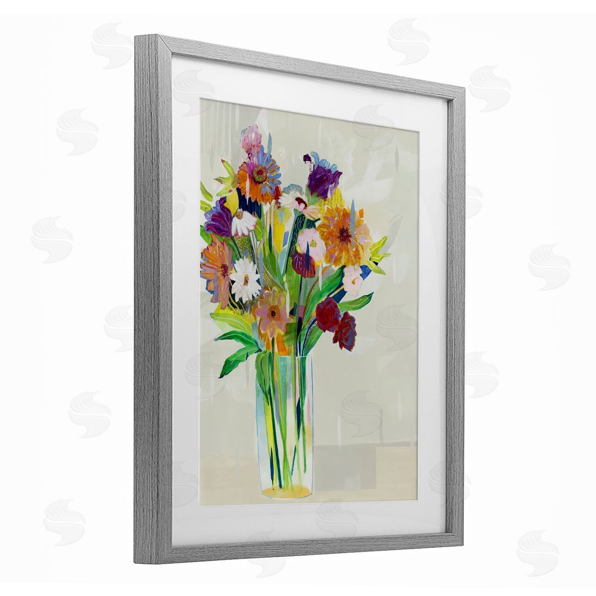 Jill Martin Bright Flower Assortment Vase Canvas Wall Art Print