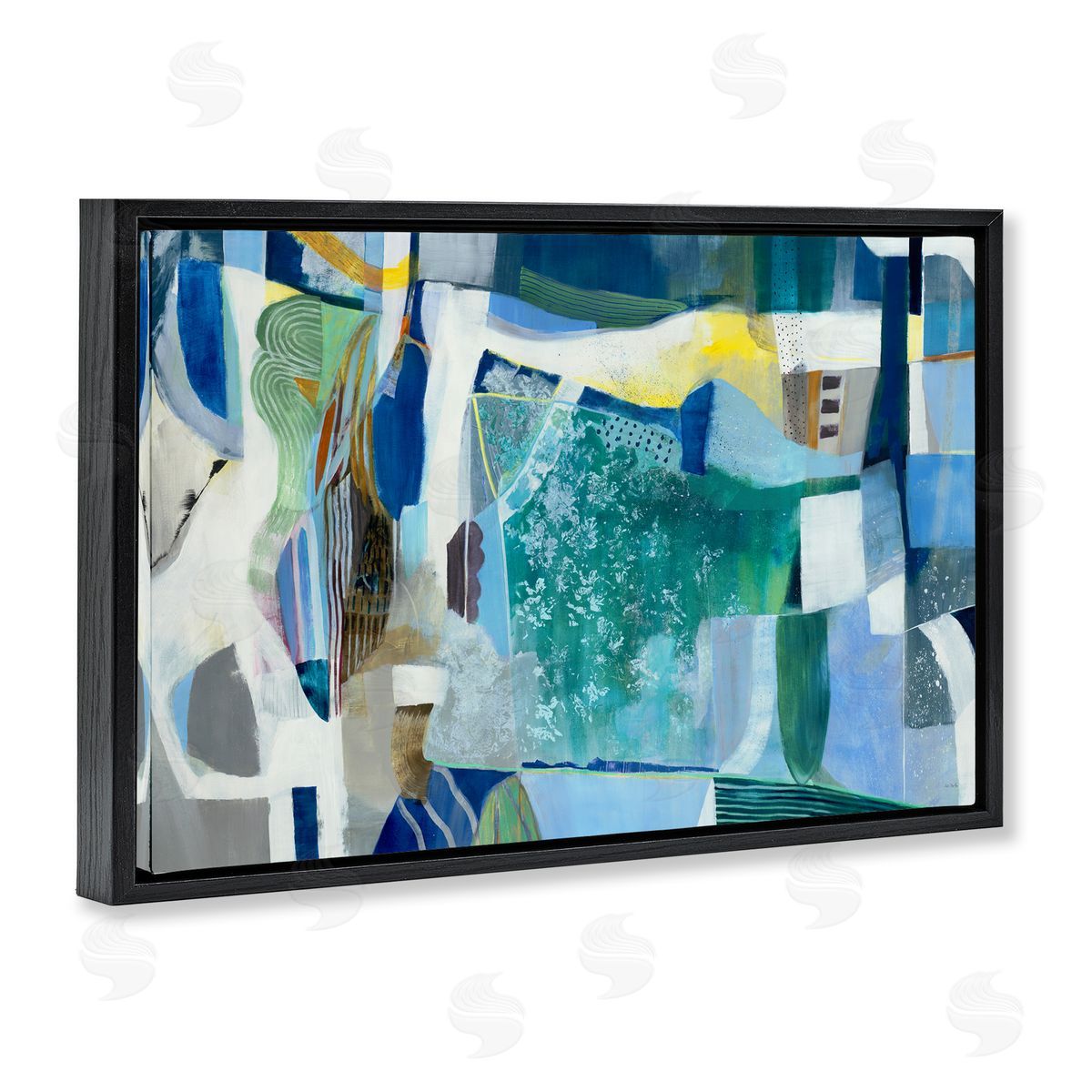 Jill Martin Blue Tone Eclectic Abstract Canvas Wall Art Print