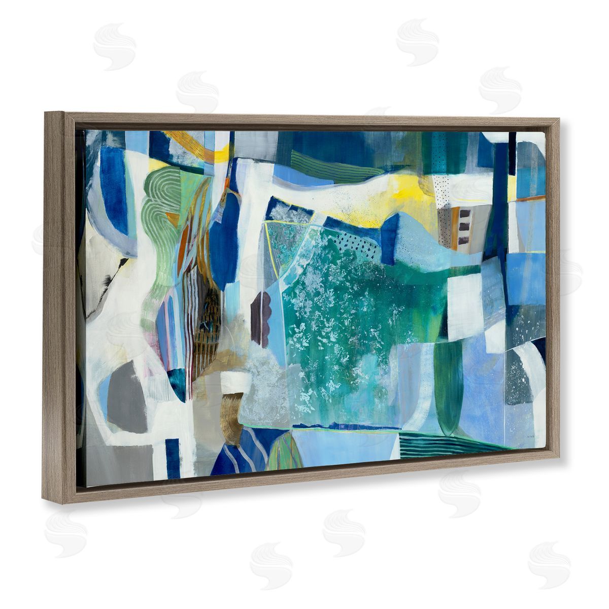 Jill Martin Blue Tone Eclectic Abstract Canvas Wall Art Print