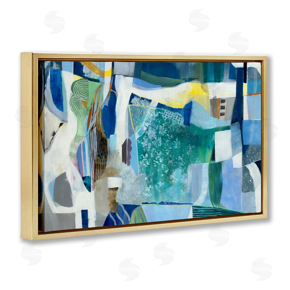 Jill Martin Blue Tone Eclectic Abstract Canvas Wall Art Print