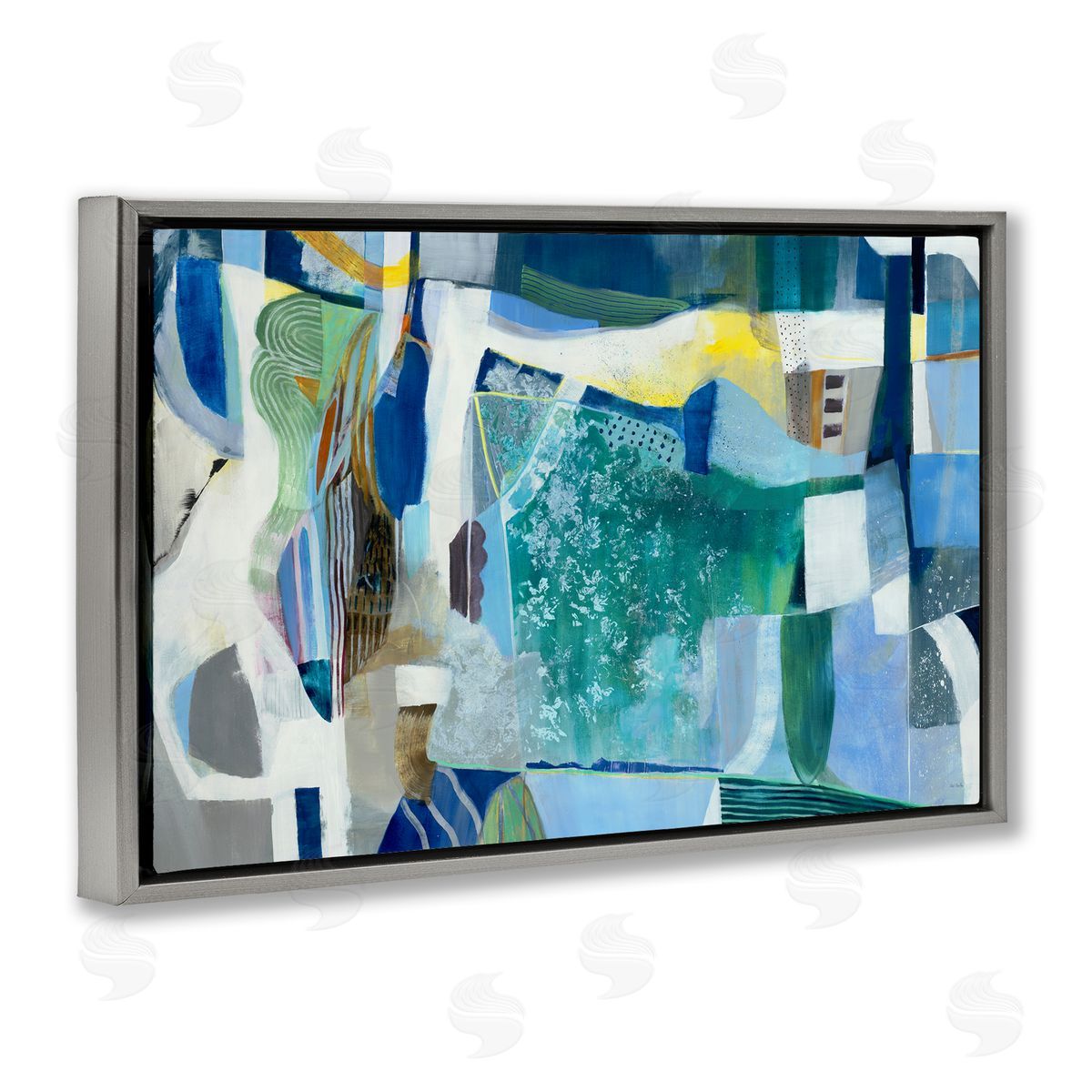 Jill Martin Blue Tone Eclectic Abstract Canvas Wall Art Print