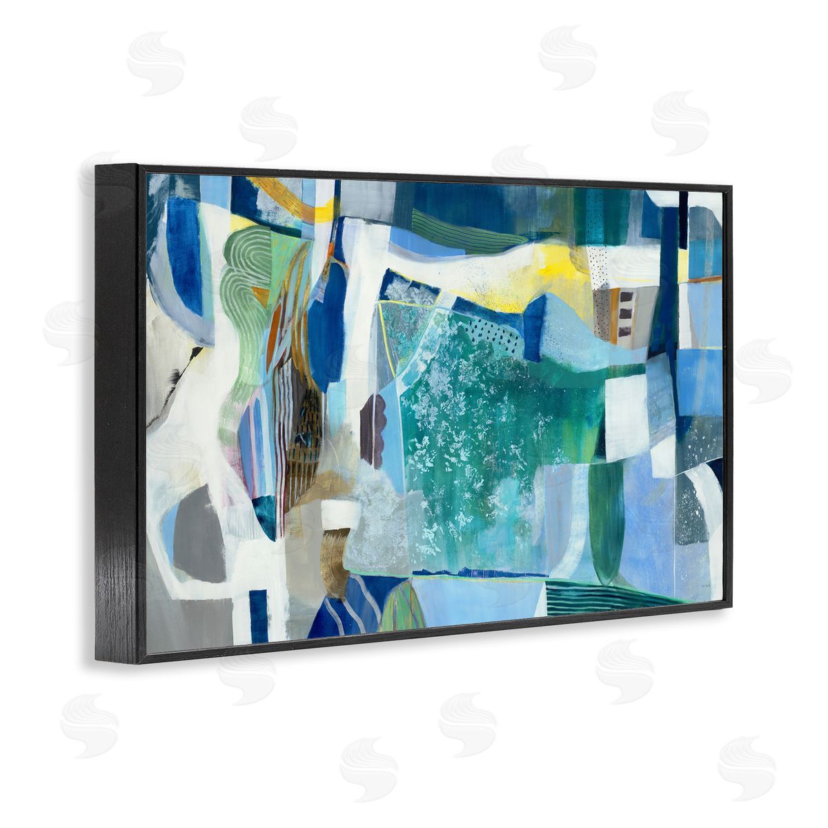 Jill Martin Blue Tone Eclectic Abstract Canvas Wall Art Print