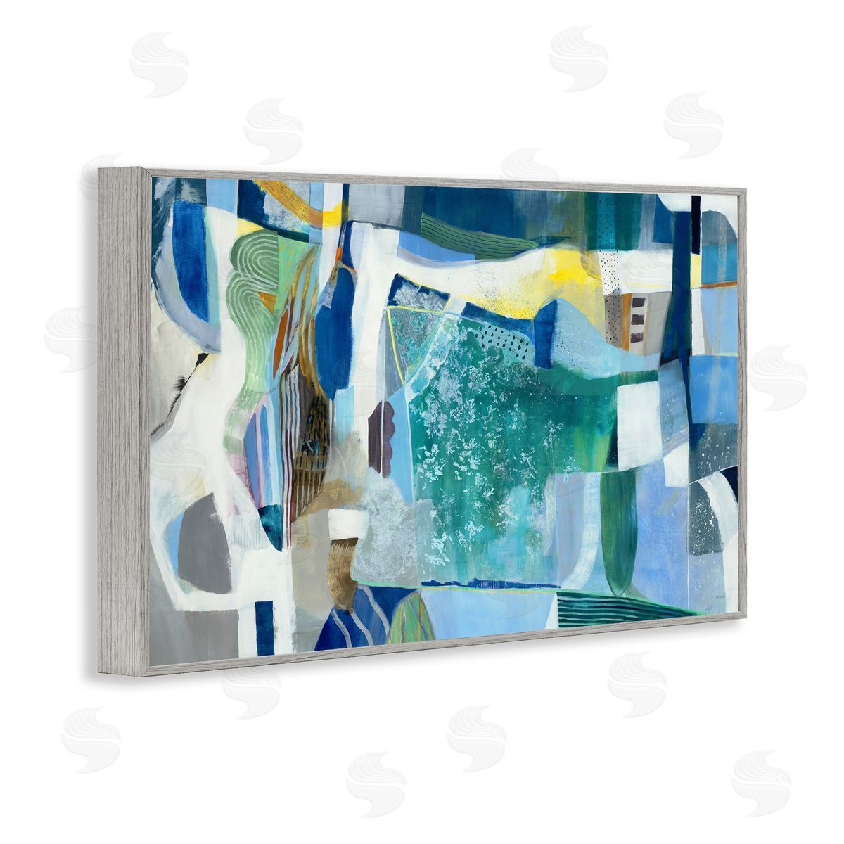 Jill Martin Blue Tone Eclectic Abstract Canvas Wall Art Print