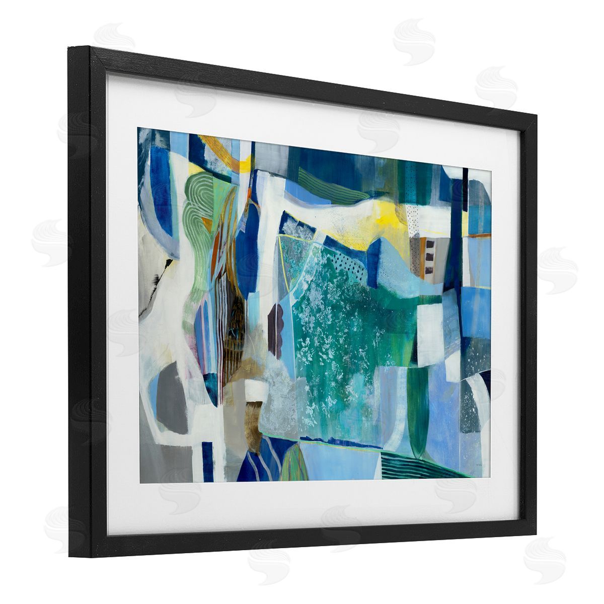 Jill Martin Blue Tone Eclectic Abstract Canvas Wall Art Print