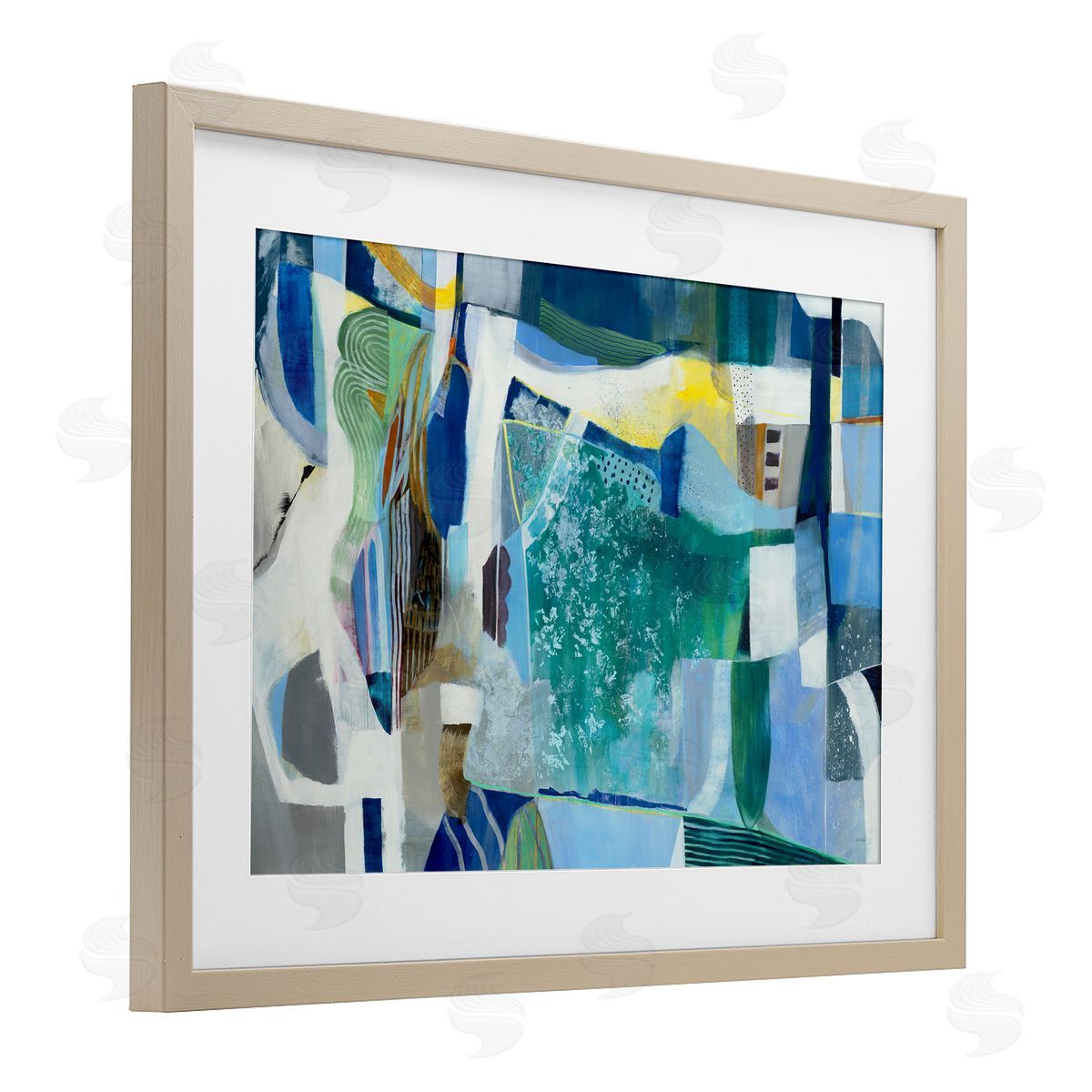 Jill Martin Blue Tone Eclectic Abstract Canvas Wall Art Print
