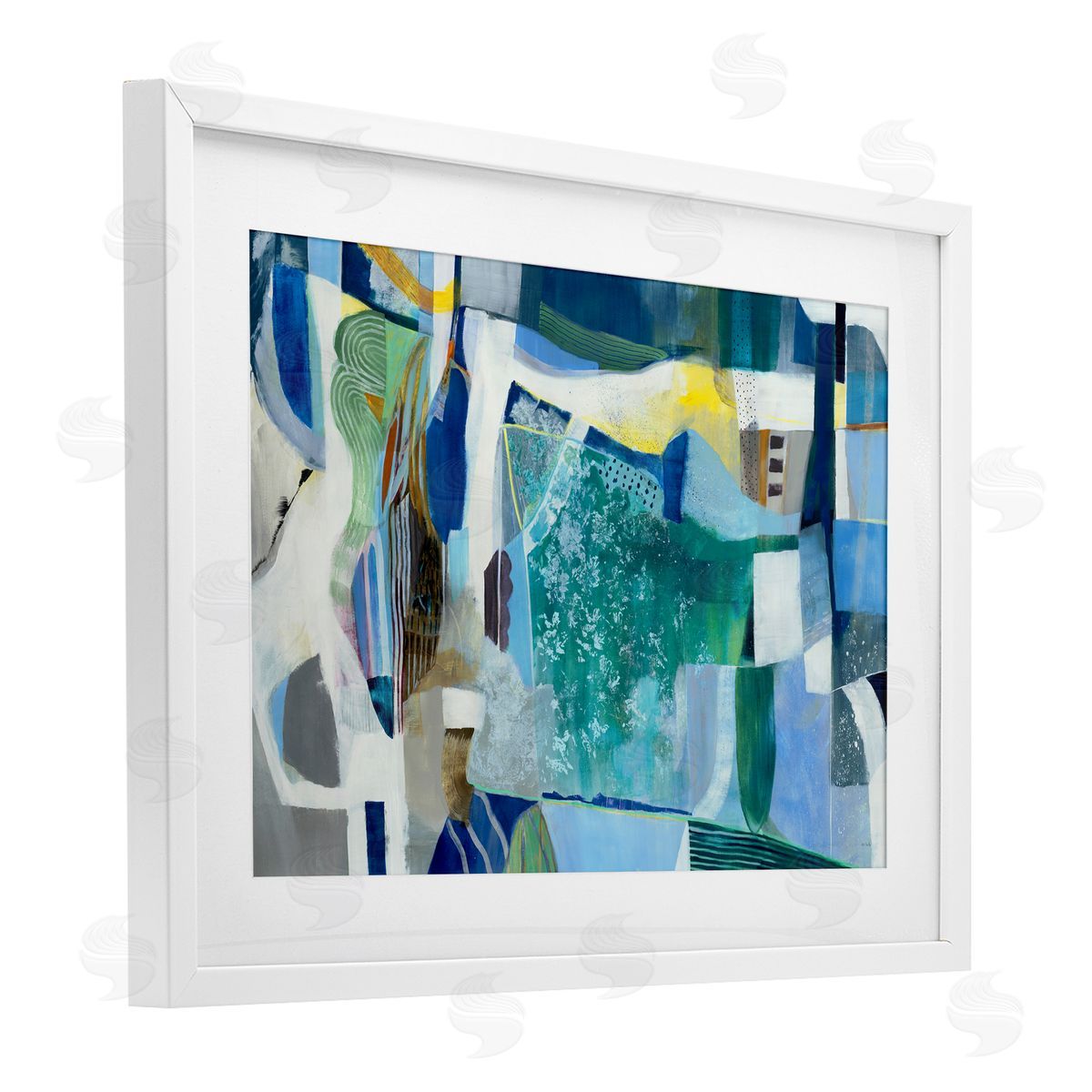Jill Martin Blue Tone Eclectic Abstract Canvas Wall Art Print