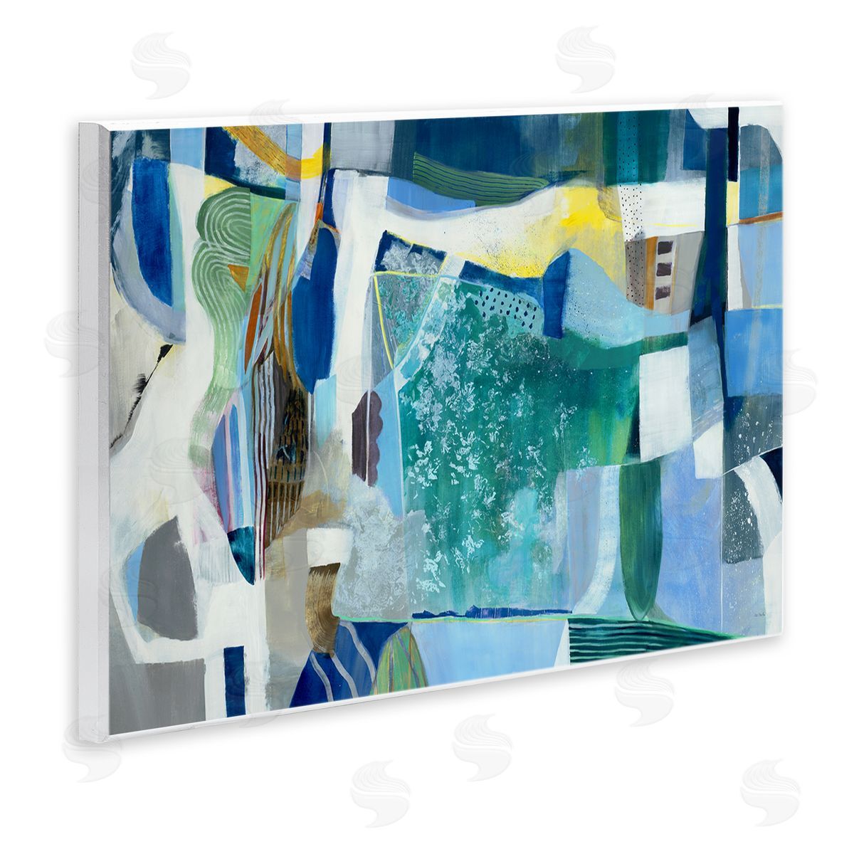 Jill Martin Blue Tone Eclectic Abstract Canvas Wall Art Print