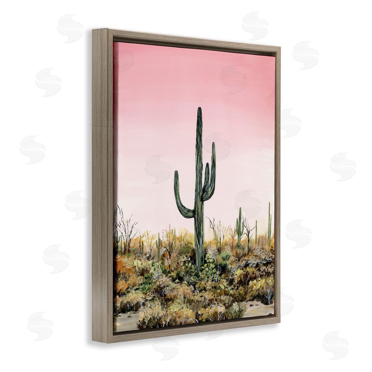 Georgie Harrison Saguaro Glow Cactus Canvas Wall Art Print