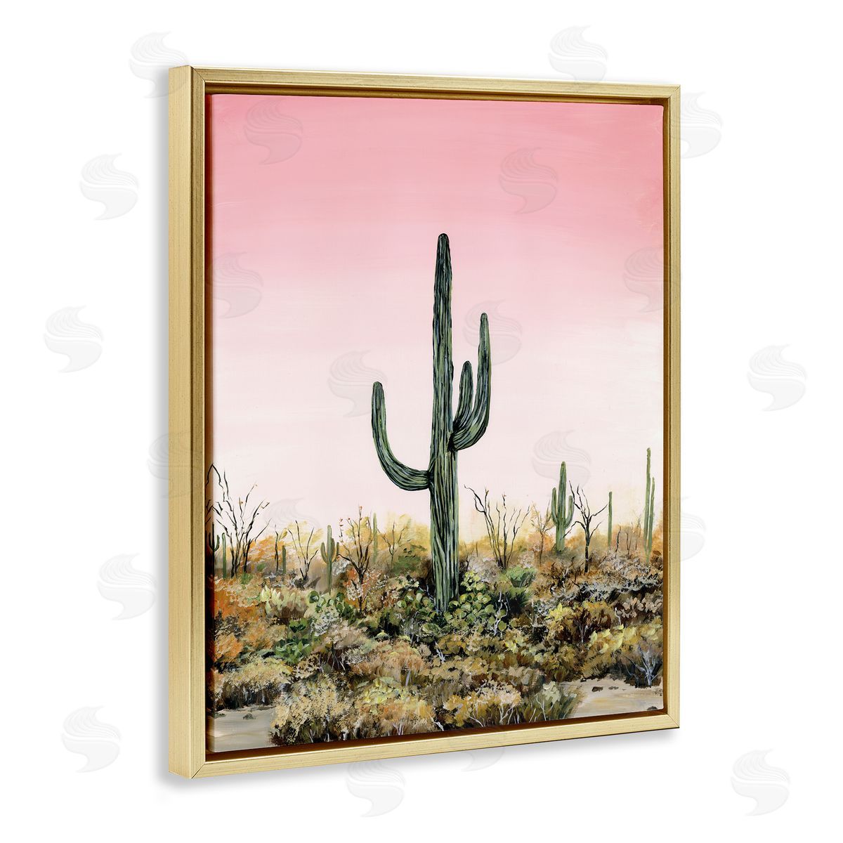 Georgie Harrison Saguaro Glow Cactus Canvas Wall Art Print