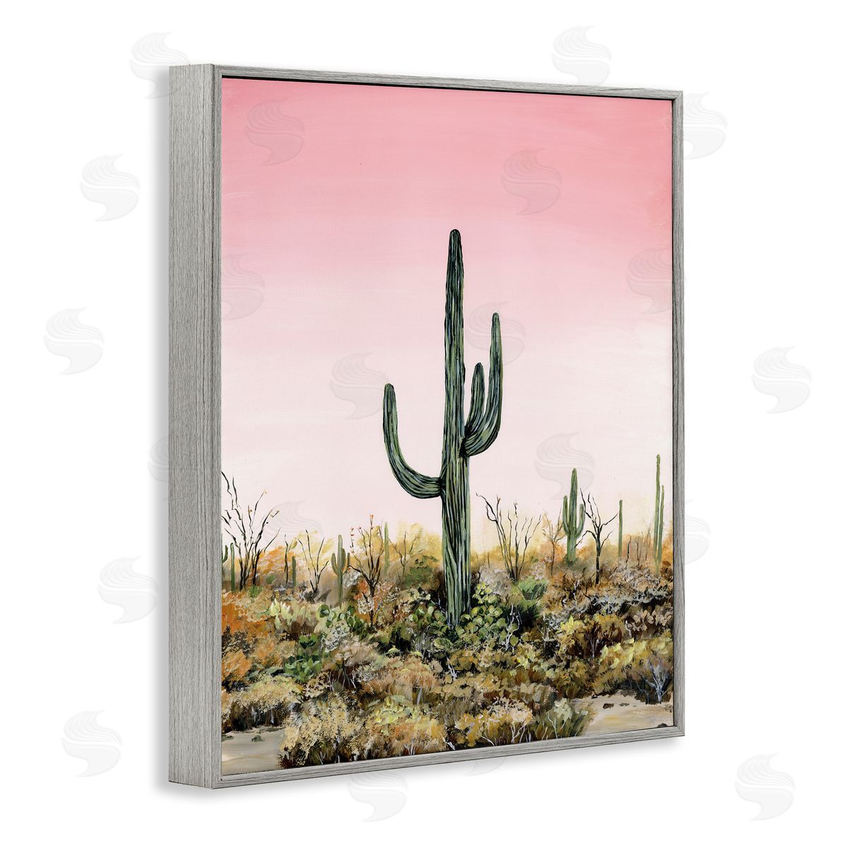 Georgie Harrison Saguaro Glow Cactus Canvas Wall Art Print