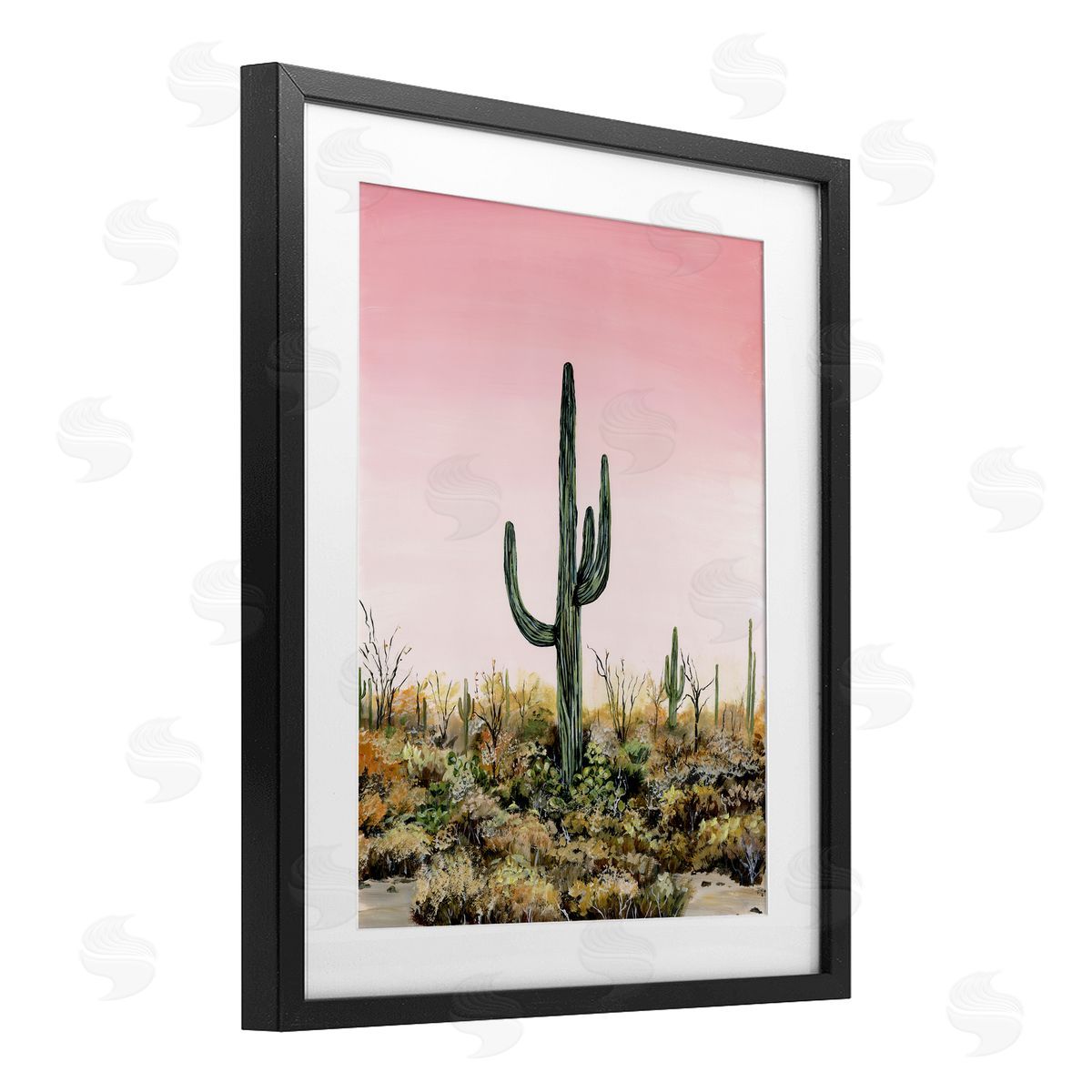 Georgie Harrison Saguaro Glow Cactus Canvas Wall Art Print