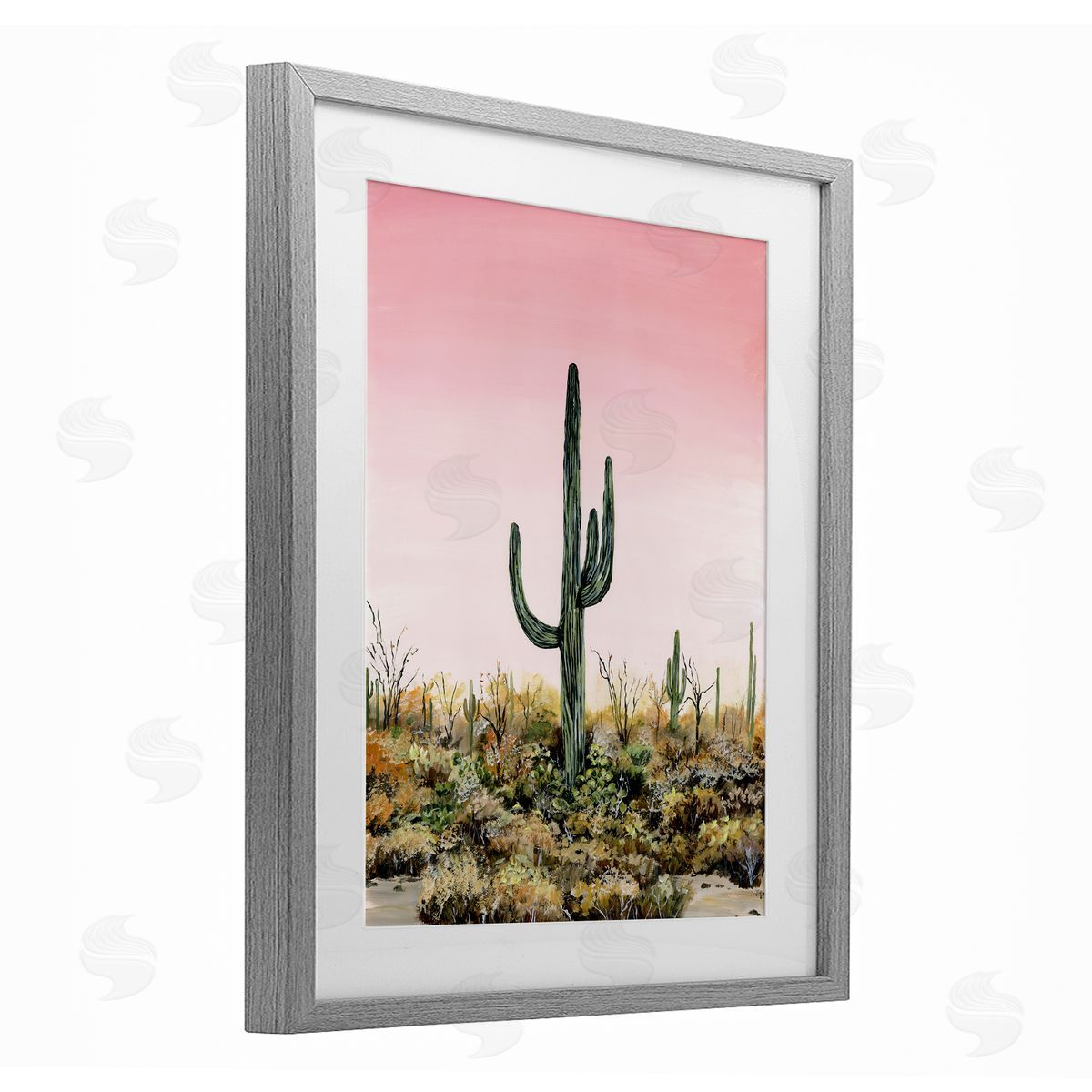 Georgie Harrison Saguaro Glow Cactus Canvas Wall Art Print