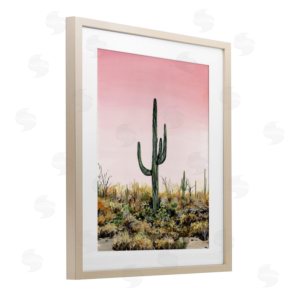 Georgie Harrison Saguaro Glow Cactus Canvas Wall Art Print