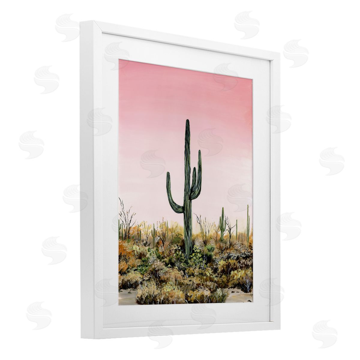 Georgie Harrison Saguaro Glow Cactus Canvas Wall Art Print