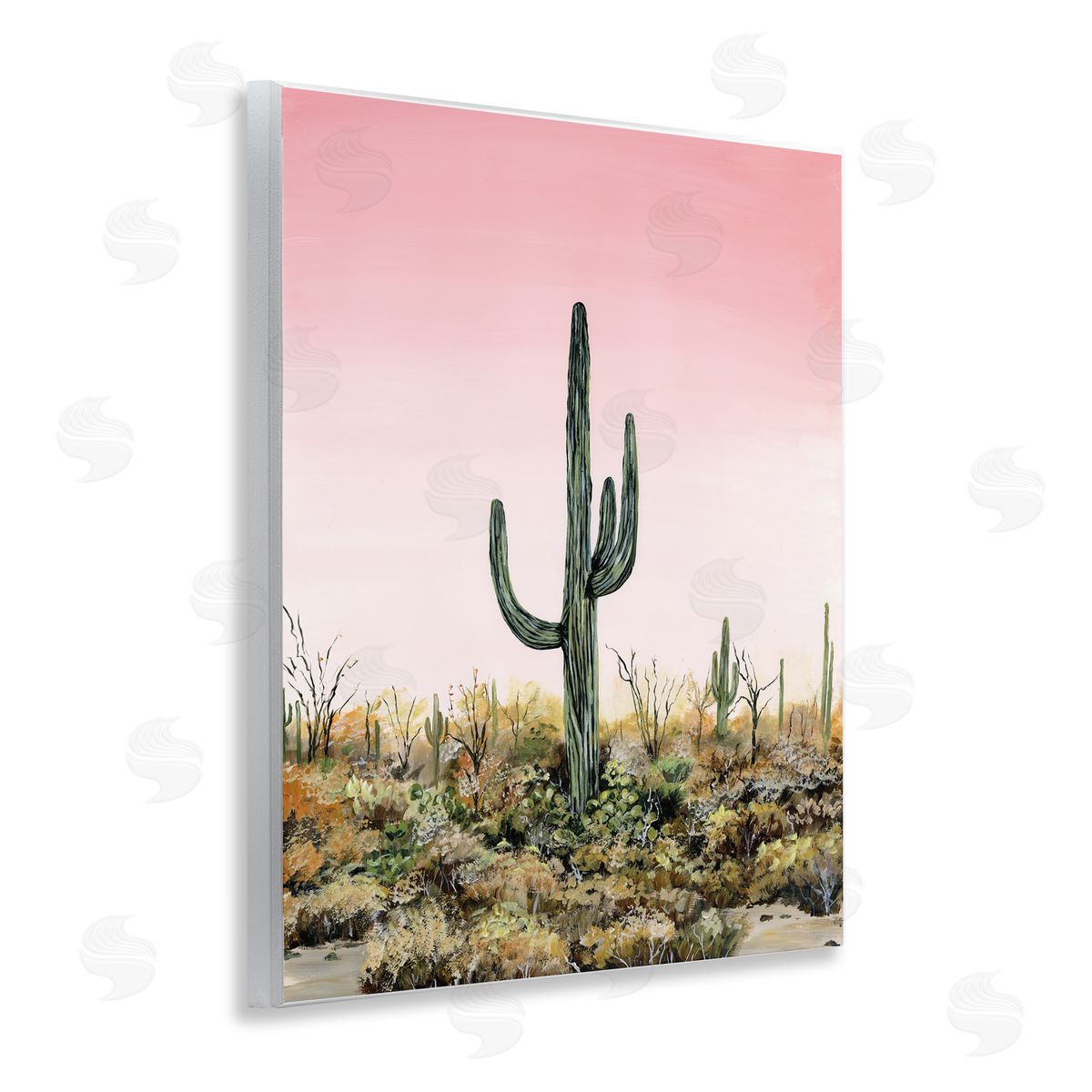 Georgie Harrison Saguaro Glow Cactus Canvas Wall Art Print