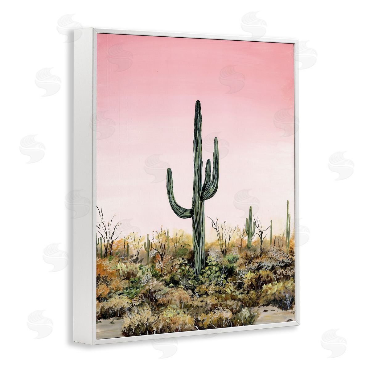 Georgie Harrison Saguaro Glow Cactus Canvas Wall Art Print