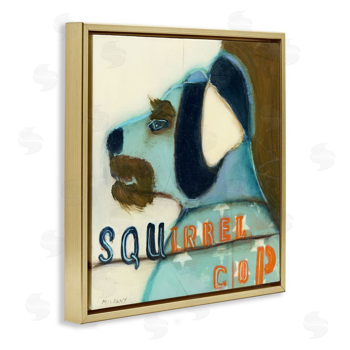 Stacy Milrany Squirrel Cop Dog Humor Canvas Wall Art Print
