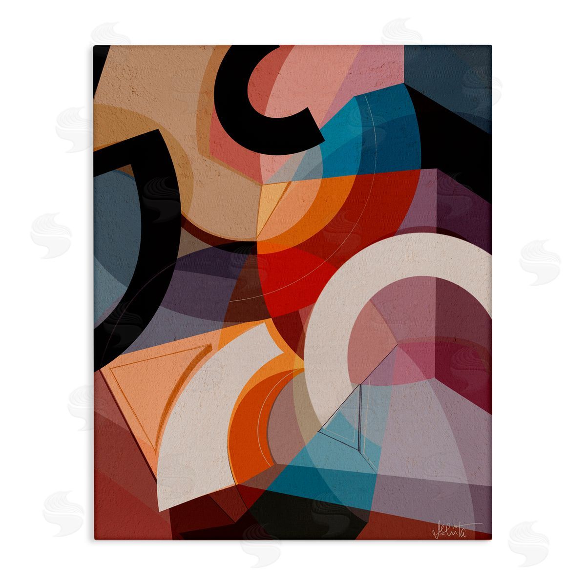 Ishita Banerjee Arched Shapes Composition Canvas Wall Art Print