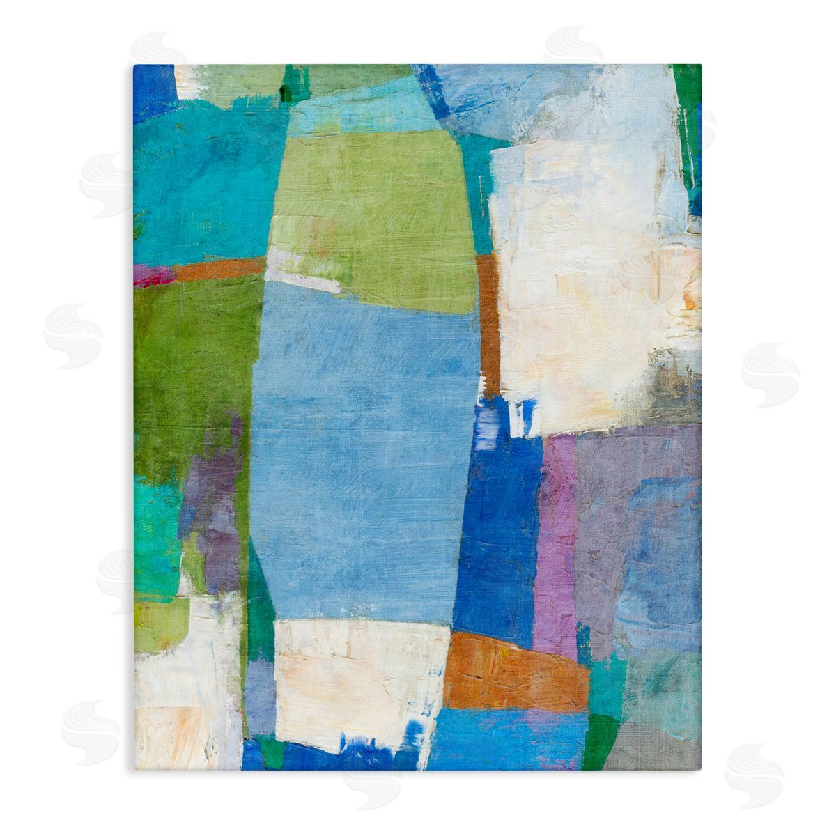 Suzanne Nicoll Blue Road Brushed Abstract Canvas Wall Art Print
