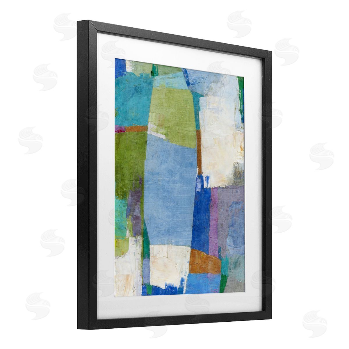 Suzanne Nicoll Blue Road Brushed Abstract Canvas Wall Art Print