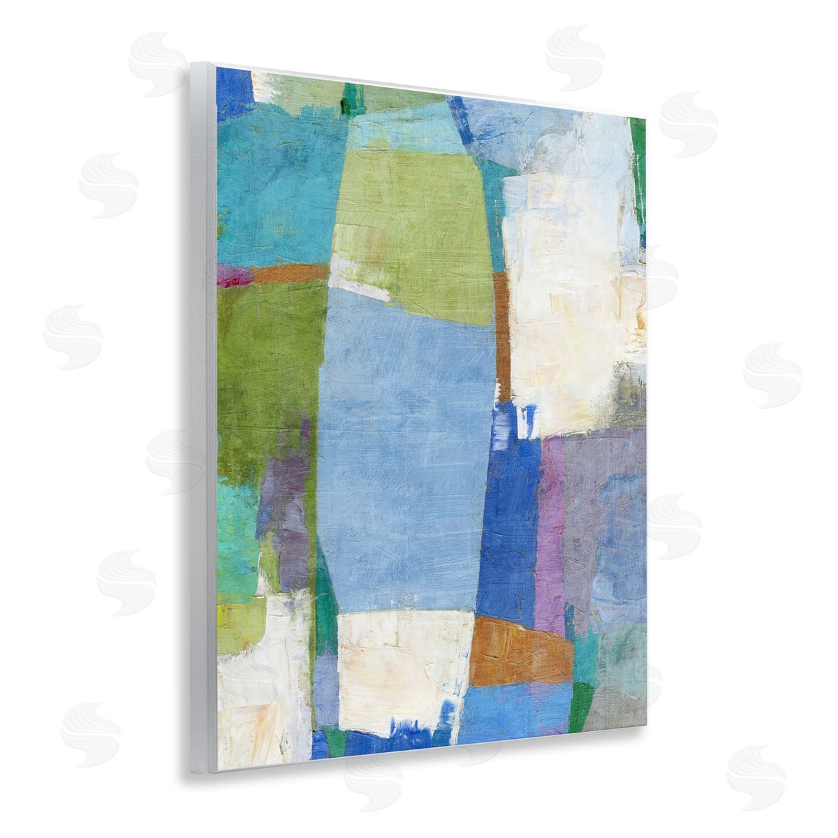 Suzanne Nicoll Blue Road Brushed Abstract Canvas Wall Art Print