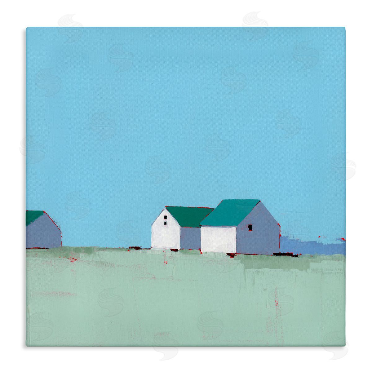 Ruth LaGue Palmer Farm in Muted Blues Canvas Wall Art Print