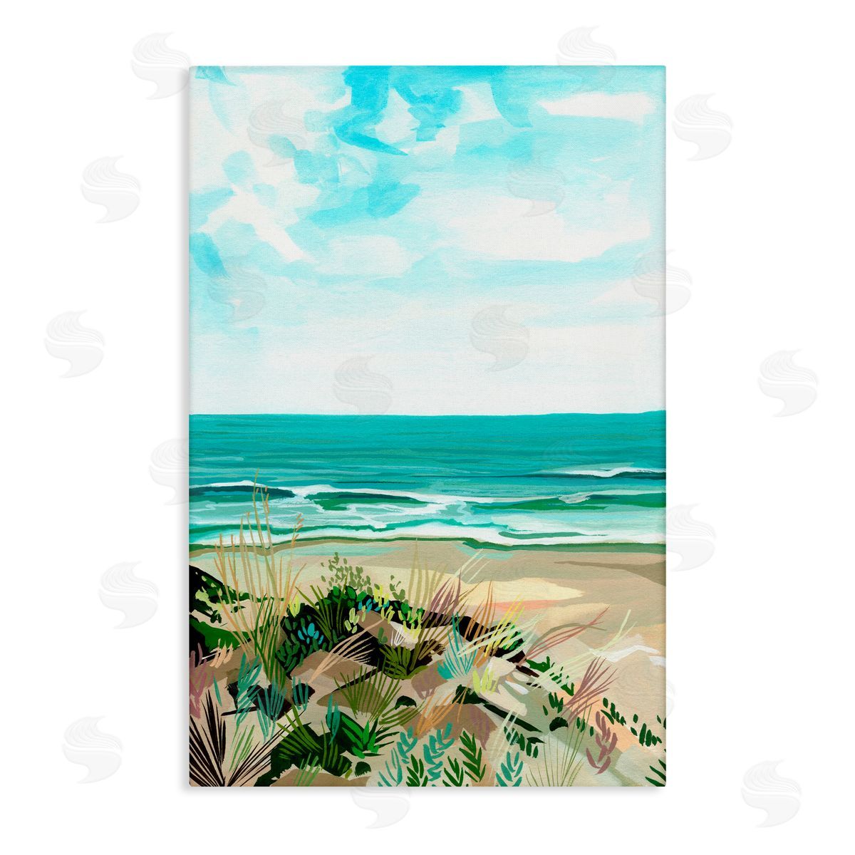 Brook Page Modern Coastal Grasses Canvas Wall Art Print