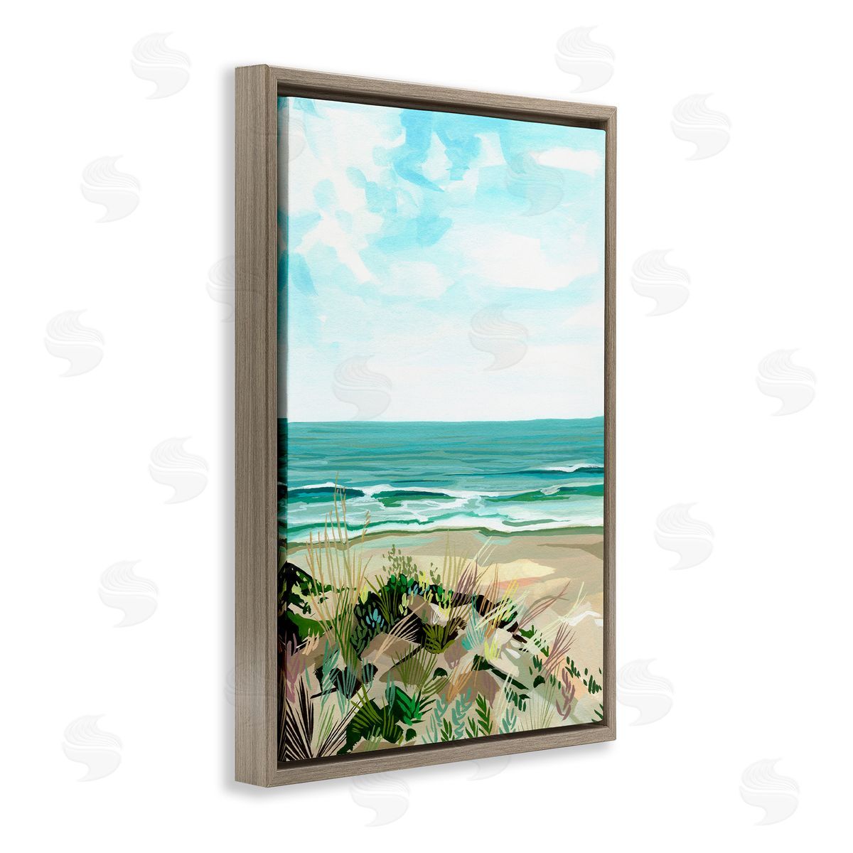 Brook Page Modern Coastal Grasses Canvas Wall Art Print