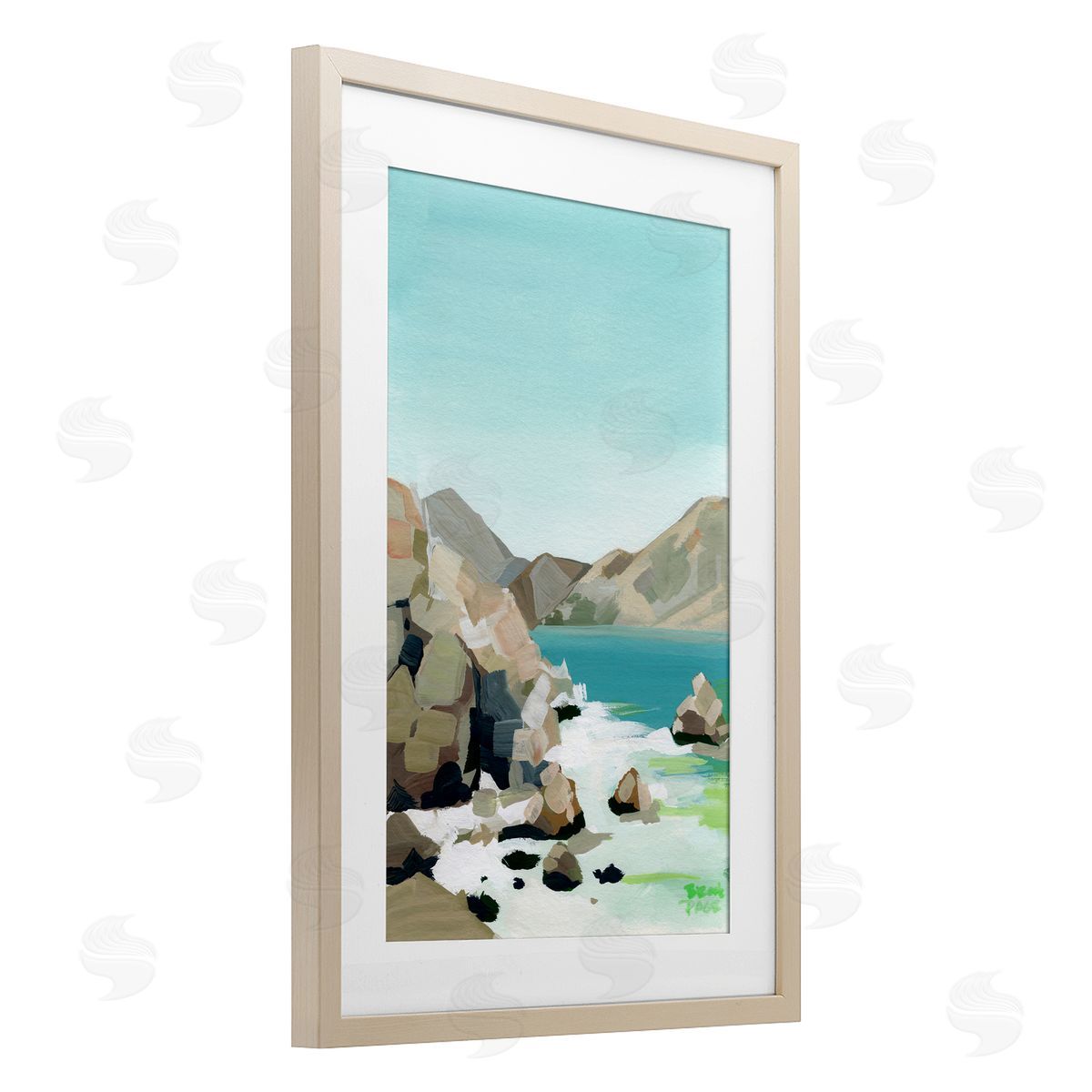 Brook Page Expressionist Rocky Coast Canvas Wall Art Print