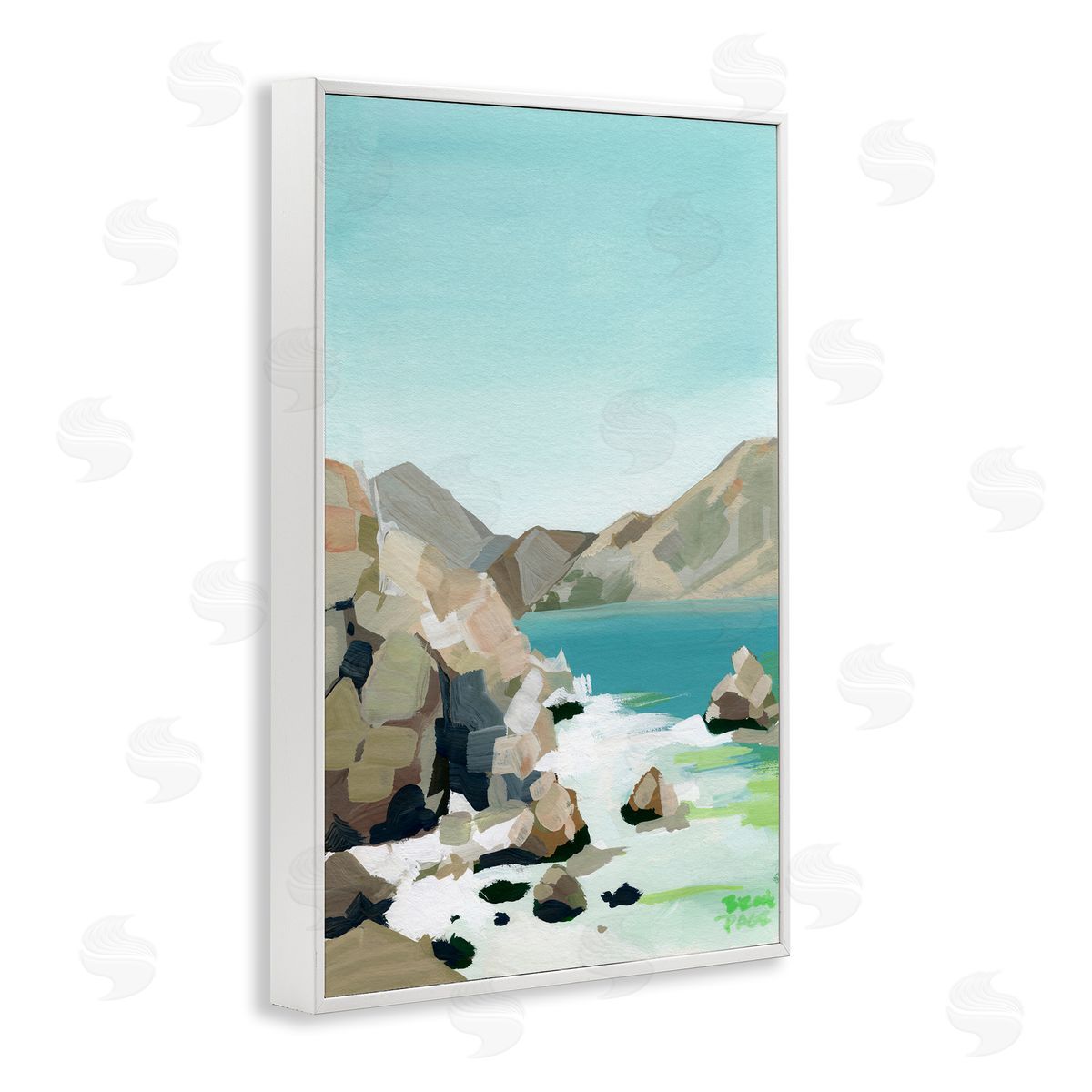 Brook Page Expressionist Rocky Coast Canvas Wall Art Print
