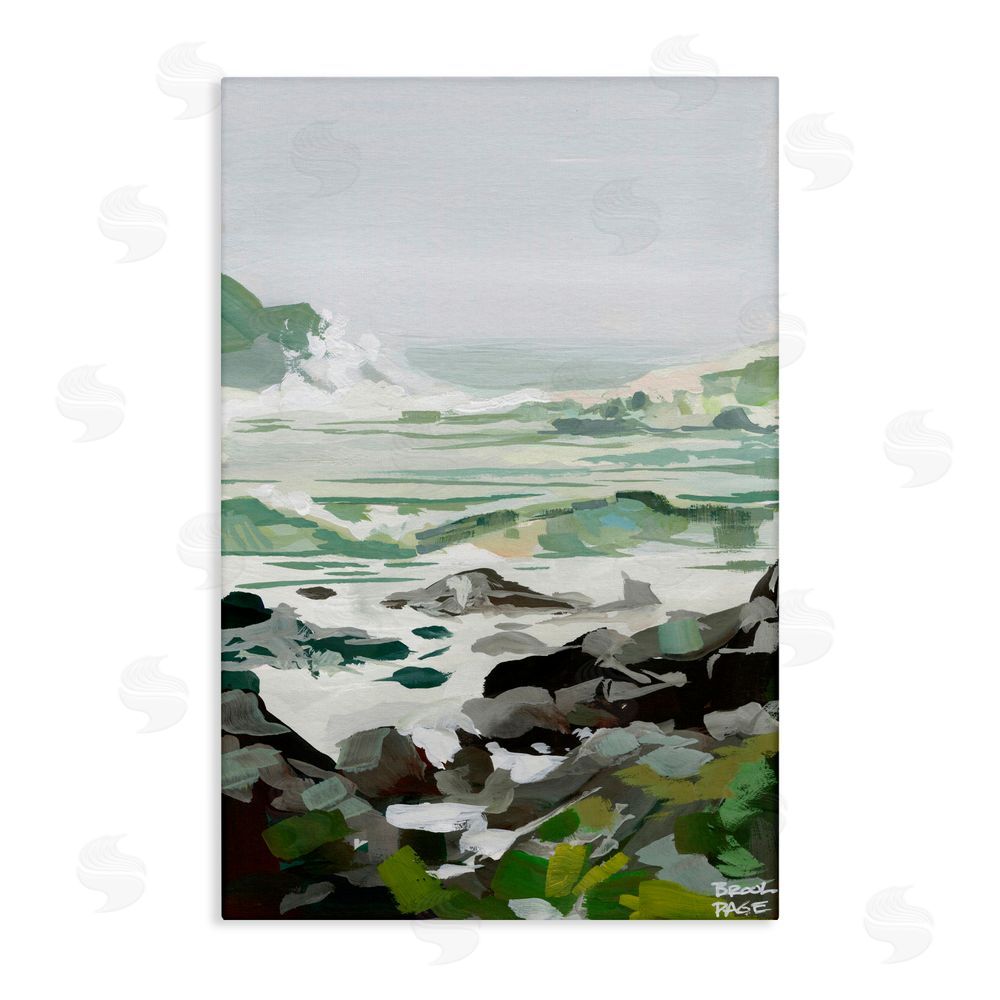Brook Page Coastal Waves & Rocks Impression Canvas Wall Art Print