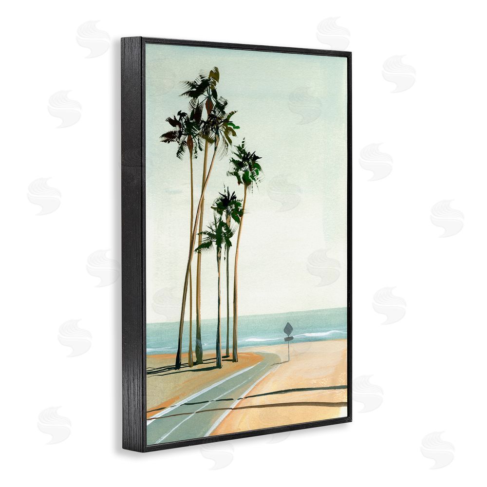Brook Page Six Palms Seaside Road Black Framed Giclee Wall Art Print