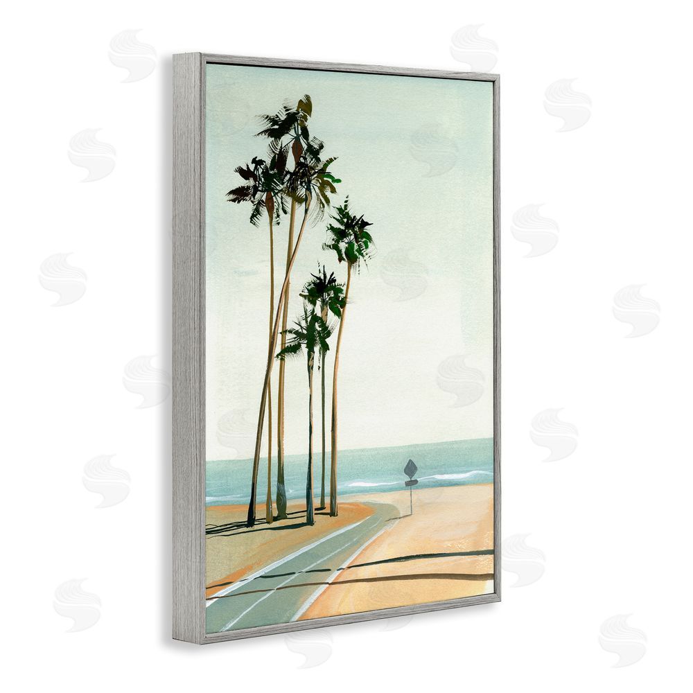 Brook Page Six Palms Seaside Road Gray Framed Giclee Wall Art Print